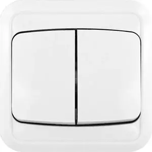 KOS Cosmo Line Double Light Switch, White