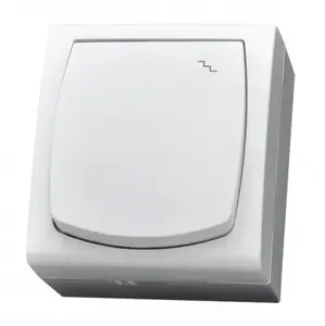 Ospel ŁNH-3N/00 Hermetic Single Staircase Switch, 16A 250V, IP44, White