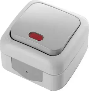 VIKO Palmiye Single Switch with Illumination IP54 Grey