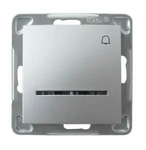Ospel Impresja ŁP-6YS/m/18 Bell Push Button with Backlight, Silver, 10A 250V