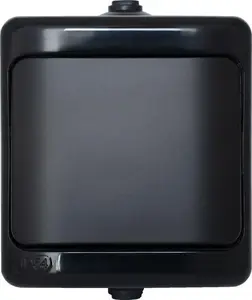KOS BRYZA Single Switch 16AX 250V IP54 Black