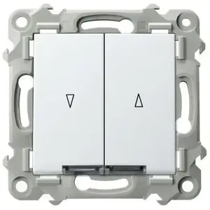 Ospel Szafir Blind Switch with White Backlight and Mechanical Interlock, White