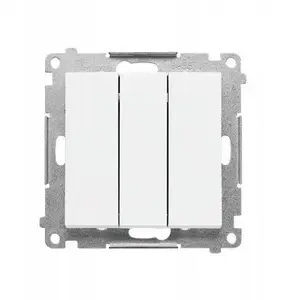 Kontakt-Simon 55 TP31.01/111 Triple Push-Button Module, 10 AX, 250V, Quick Connect, Matte White