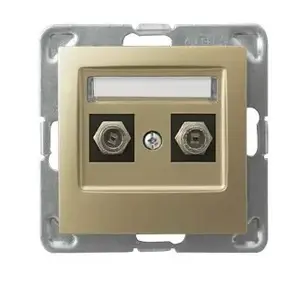 Ospel Impresja GPA-2YF/m/28 Double F-Type Antenna Socket, Gold