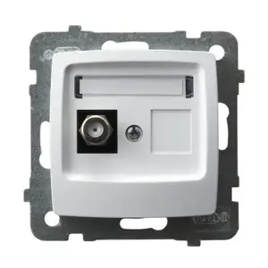 Антенная розетка Ospel Karo GPA-1SF/m/00 типа F одинарная белая
