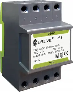 BREVE PSS 30N vienfāzes modulārais transformators 30VA 230/24V montāžai uz DIN sliedes