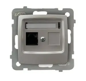 Компьютерная розетка Ospel Karo GPK-1S/K/m/43 RJ45 кат. 5e, серебристая