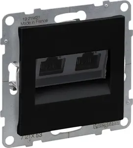 Двойная компьютерная розетка Legrand SUNO RJ45 категории 6 UTP черная
