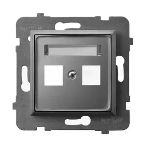 Двойная розетка Ospel GPK-2U/p/70 Keystone, серая