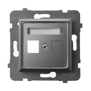 Ospel GPK-1U/p/70 Keystone Single Socket Outlet, Grey, IP20