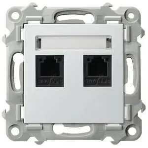 Ospel SZAFIR GPT-2ZN/m/00 Double Independent Telephone Socket, White