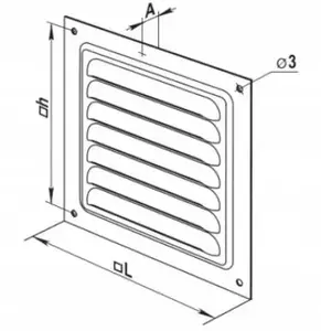 Ventika WM150 Steel Ventilation Grille 150x150mm White Powder Coated