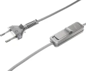 Zamel Power Cord with Switch SP/W-190cm Silver 2x0.5mm²