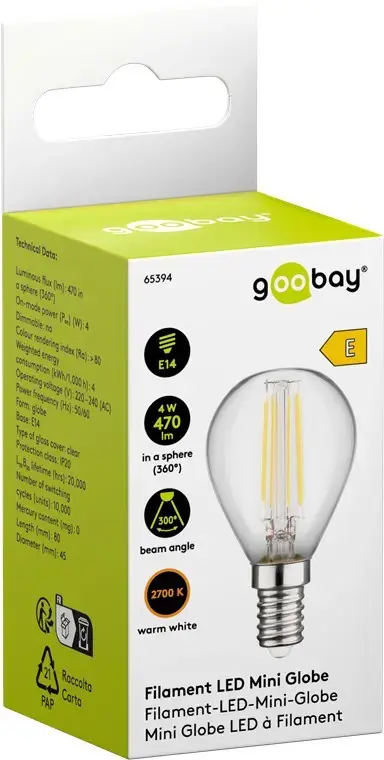 Goobay 65394 LED spuldze E14 4W 2700K Photo 2