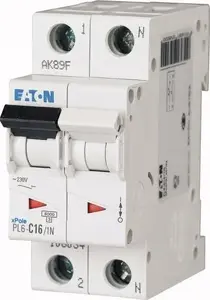 Автоматический выключатель Eaton PL6-D16/1N, 1P+N, 16A, 6kA, характеристика D