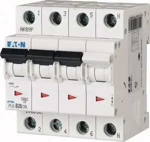 Автоматический выключатель Eaton PL6-D20/3N 3P+N 20A 6кА кривая D