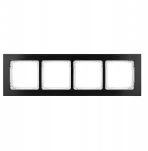 Karlik DECO Universal Quadruple Frame, Brushed Aluminum, Black Frame with White Base