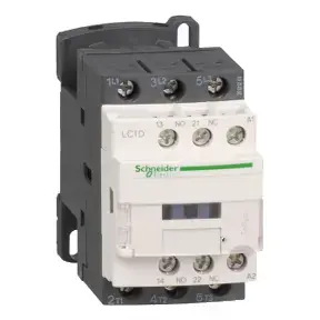 Schneider Electric LC1D18E7 3-Pole Power Contactor, 18A, 48V AC Coil