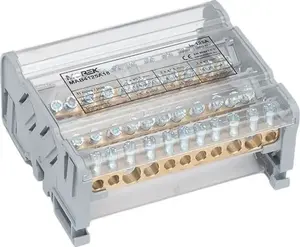 Распределительный блок MOREK MOBLOCK 4-полюсный 125А, 2x35мм2 + 2x25мм2 + 7x6мм2, монтаж на DIN-рейку
