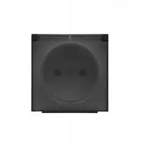 Kontakt-Simon Simon Single Socket Cover with Transparent Flap for SGZ1CM and SGZ1M, Matte Black