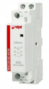 Модульный контактор Relpol RXC25-02-A230, 25А, катушка 230В AC, номинальное напряжение 250В AC
