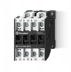 Finder 6K.13.8.110.4324 Power Contactor, 3 NO Contacts, 24A 400V AC3, 110V AC Coil