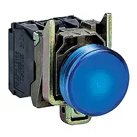 Schneider Electric XB4BVB6 LED Pilot Light Indicator, 24V AC/DC, Blue, IP66