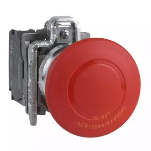 Schneider Electric XB4 Series Emergency Stop Push Button, Pull Release, 22mm Panel Mount, 1 NO + 1 NC, IP65