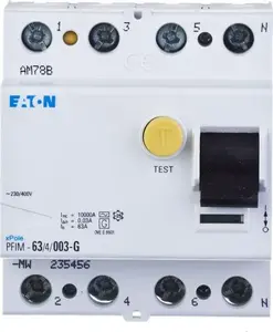 Дифференциальный выключатель Eaton PFIM-63/4/003-G 4P 63A 30мА тип AC