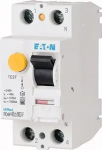 Дифференциальный выключатель Eaton FRCMM-16/2/03-G/F 2P 16A 300мА 10кА тип G/F
