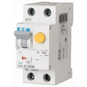 Дифференциальный автомат Eaton PKNM-6/1N/C/003, 2 полюса, 6А, характеристика C, ток утечки 30мА, тип AC