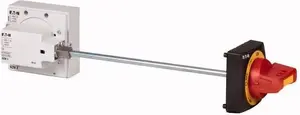 Eaton NZM1-XSR-R sānu durvju piedziņa, labā puse, sarkani dzeltena