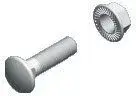 Baks SGK Mushroom Head Bolt and Serrated Flange Nut M6x20, 100 pieces