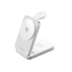 Складная беспроводная зарядная станция Mobile Origin MO-FCHS-PW35-SLV 35 Вт для смартфона, смарт-часов и наушников, серебристая