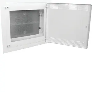 Hager VF218PZF Flush-Mounted Multimedia Enclosure with Vented Door, 2 Rows