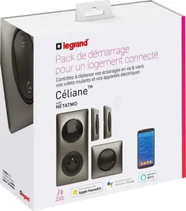 Legrand Celiane with Netatmo Extended Starter Kit with Control Socket, Wireless Switch, and Connected Switch