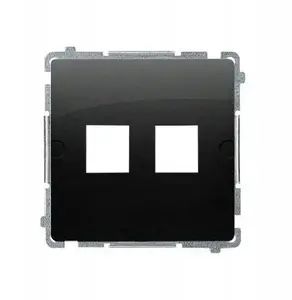 Kontakt-Simon Basic Double Flat Keystone Telecommunications Socket Cover, Black