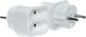 Plastrol R-2 Plug-in Splitter, 2-Socket Euro Adapter