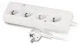 Сетевой удлинитель Plastrol PS-470, 4 розетки с заземлением, 10А, 1.5м, белый