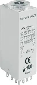 Relpol T-R4E-2014-23-5230 Time Relay, 4P, 6A, 230V AC, Delay on Operate, 1s - 100h