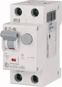 Дифференциальный автомат Eaton xPole Home HNB-B6/1N/003-A, 2 полюса, 6А, характеристика B, 30мА, тип A