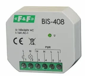 F&F BIS-408 Bistable Relay 1NO 16A 100-265V AC IP20