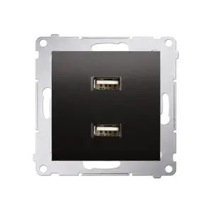 Kontakt-Simon DC2USB.01/48 Dual USB Charger Socket Anthracite 2.1A 5V