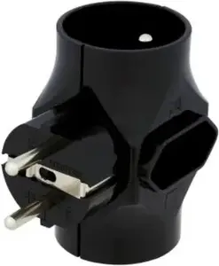 Elgotech R-201-2 Plug-in Power Splitter with 2 Grounded Sockets and 1 Ungrounded Socket