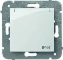 Elektro-Plast Carla Socket with Grounding, Shutters, and Flap, Silver
