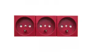Bettermann M45 Triple Power Socket with Earthing Contact 16A Red