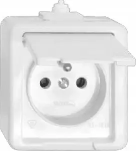 Timex JANTAR Single Socket with Earthing IP44 White
