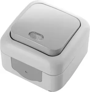 VIKO Palmiye Illuminated Push-Button Switch IP54 Grey