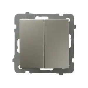 Ospel ŁP-10G/m/45 Double Staircase Switch, Satin Steel, 10A 250V