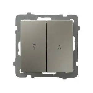 Ospel ŁP-7G/m/45 Shutter Switch, Satin Steel, 10A 250V
